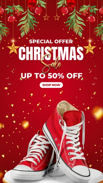 sneakers, canvas shoes, casual shoes, athletic shoes, high top shoes, sale promotion, minimalist, energetic, red, gold, christmas